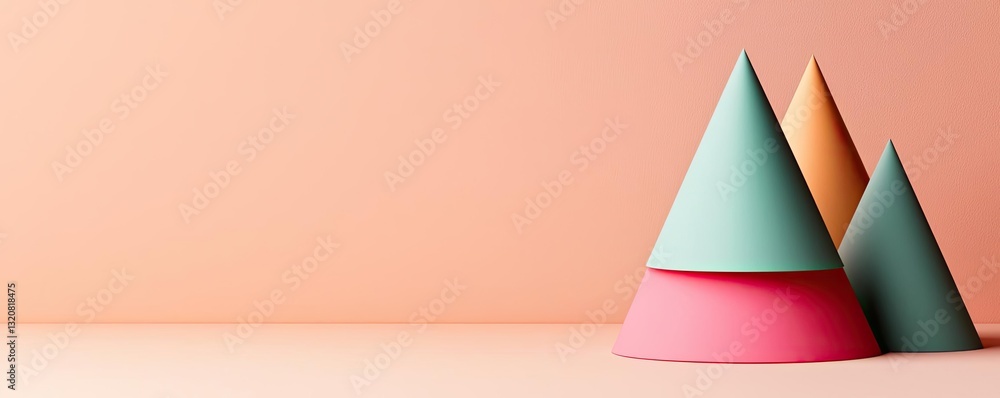 Aufkleber geometric shapes illustration abstract background idea. colorful geometric shapes arranged on a soft