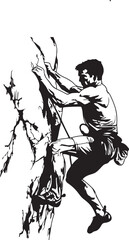 silhouette of rock climber