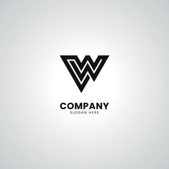 Abstract Initial Letter VW WV Modern Unique Logo Design Vector.