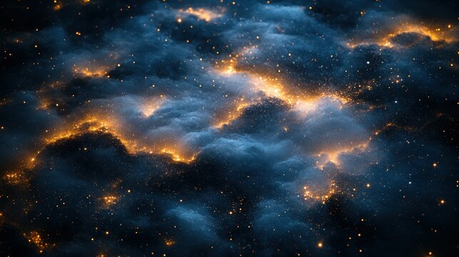 Cosmic cloud formations, fiery nebulae