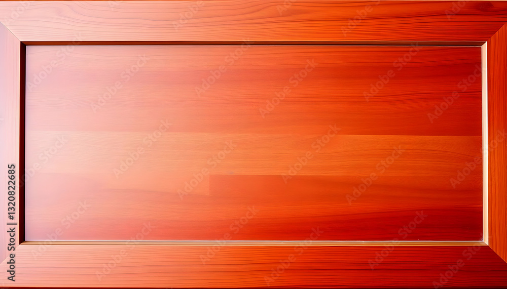 Poster Smooth Wooden Surface with Rich Red Color and Simple Frame Design