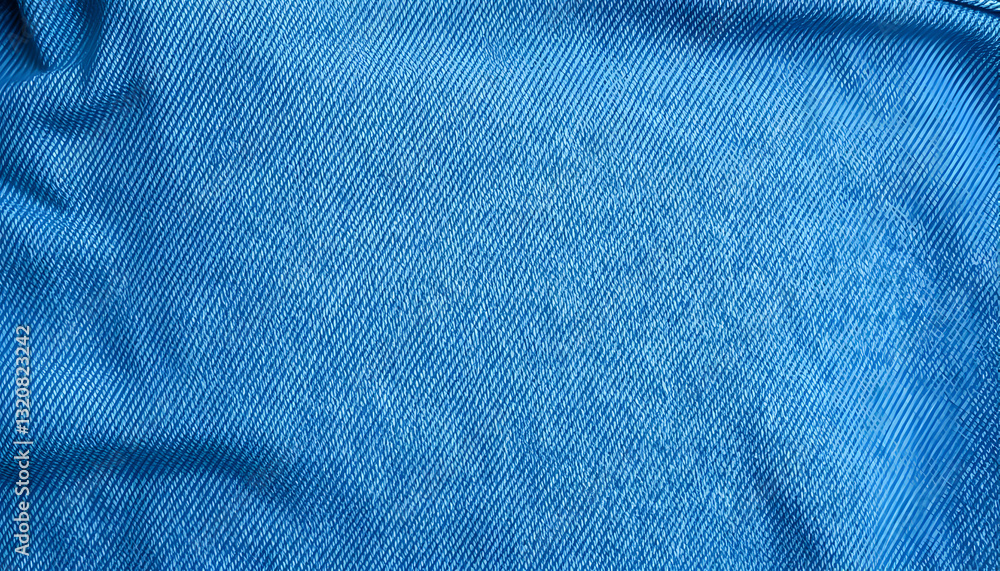 Poster textured blue fabric surface with soft waves and subtle patterns