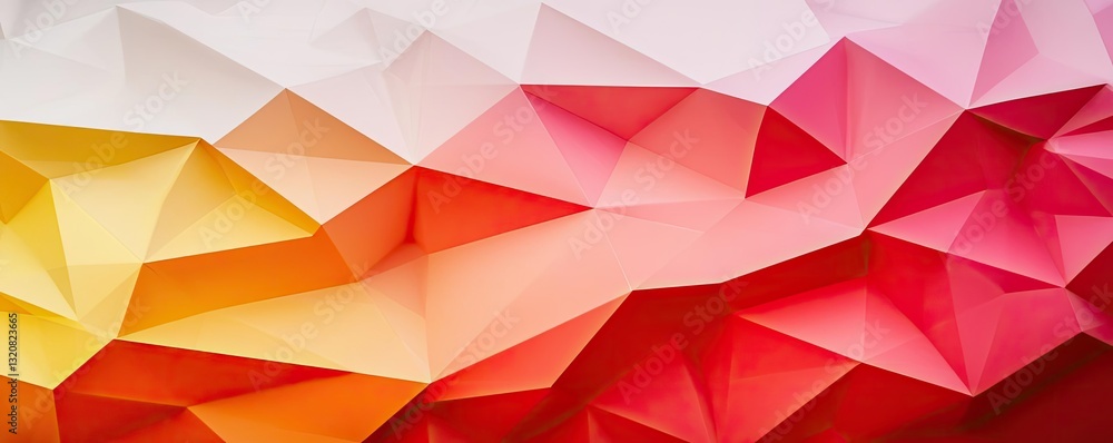 Poster geometric shapes illustration abstract background idea. a vibrant polygonal backdrop featuring warm 