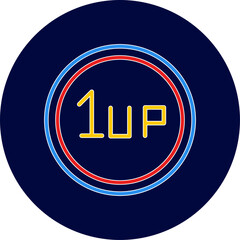 Unique 1UP Vector Icon