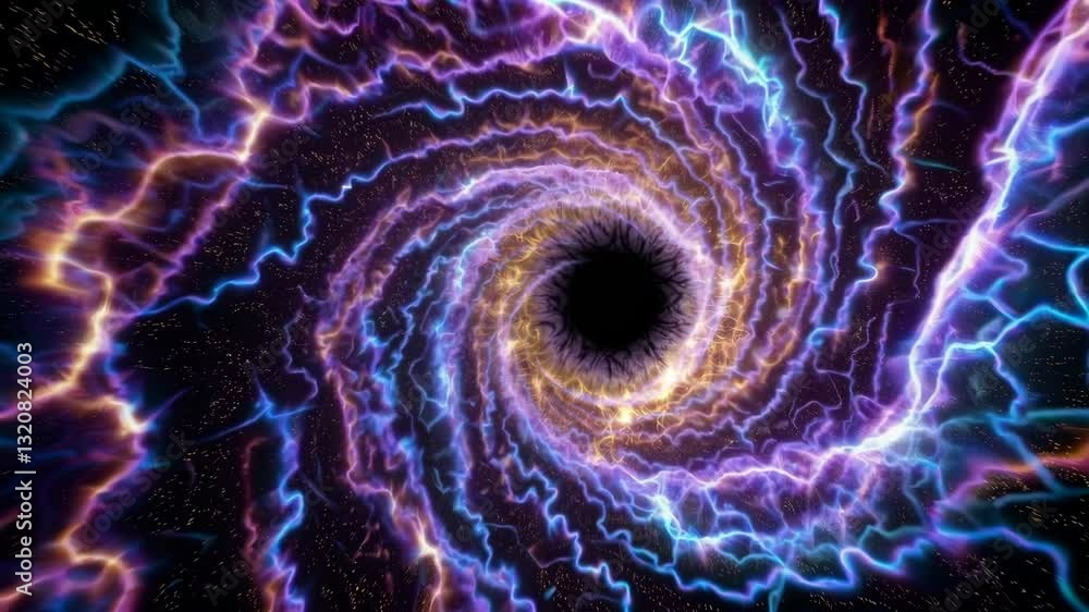 Poster dynamic spiral nebula pulsates with vibrant energy and cosmic waves in deep space