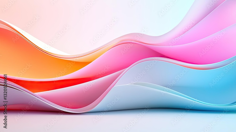 Aufkleber 3D abstract art background concept. Colorful abstract waves create a dynamic and modern visual effect.