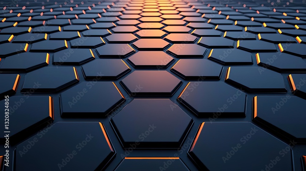 Aufkleber Geometric pattern design abstract background idea. Abstract close-up of hexagonal patterns with a sleek, modern design and gradient lighting.