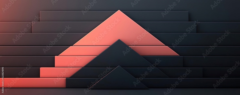 Poster Geometric pattern design abstract background idea. Abstract geometric shapes with red and black tones creating a modern aesthetic.