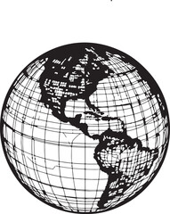 globe on white background