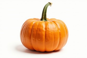 Fototapeta premium Bright Orange Pumpkin Isolated on White Background, Perfect for Autumn, Halloween, and Seasonal Designs