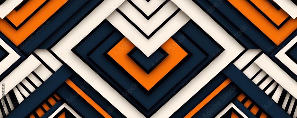 Poster geometric pattern design abstract background idea. vibrant geometric pattern featuring bold orange, 