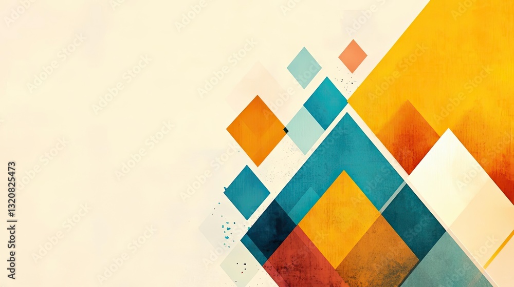 Poster geometric shapes illustration abstract background idea. colorful abstract geometric shapes on a text