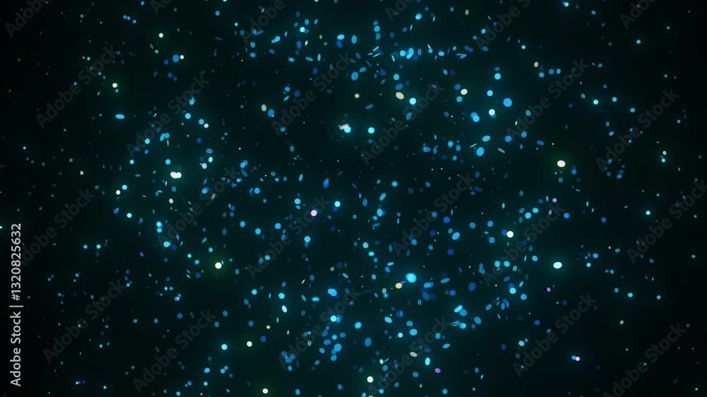 Poster mesmerizing motion effect where static glowing particles momentarily align to form the map of africa