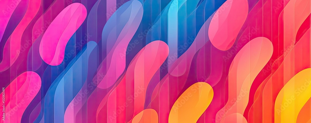 Poster Geometric pattern design abstract background idea. A vibrant abstract background featuring colorful flowing shapes and gradients.