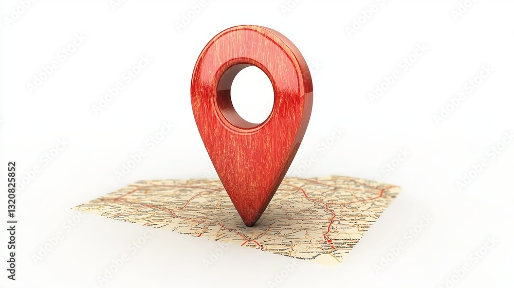 Wall mural a simple map pointer pin isolated on a white background