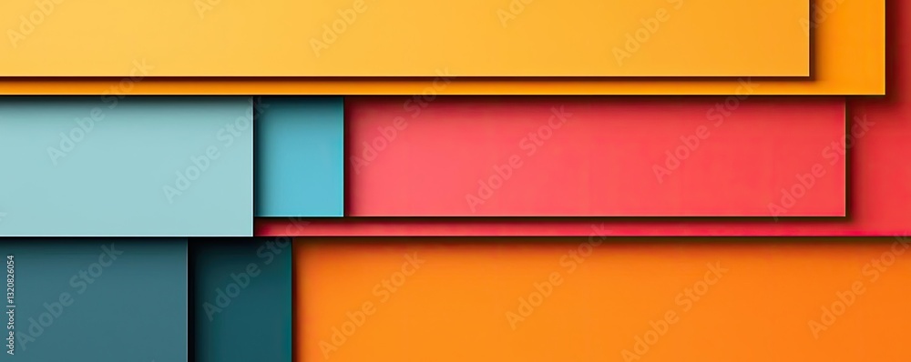 Aufkleber Geometric pattern design abstract background idea. Colorful abstract shapes layered together creating vibrant visual appeal.