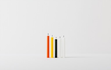 Five Colorful Rectangular Blocks on White Background