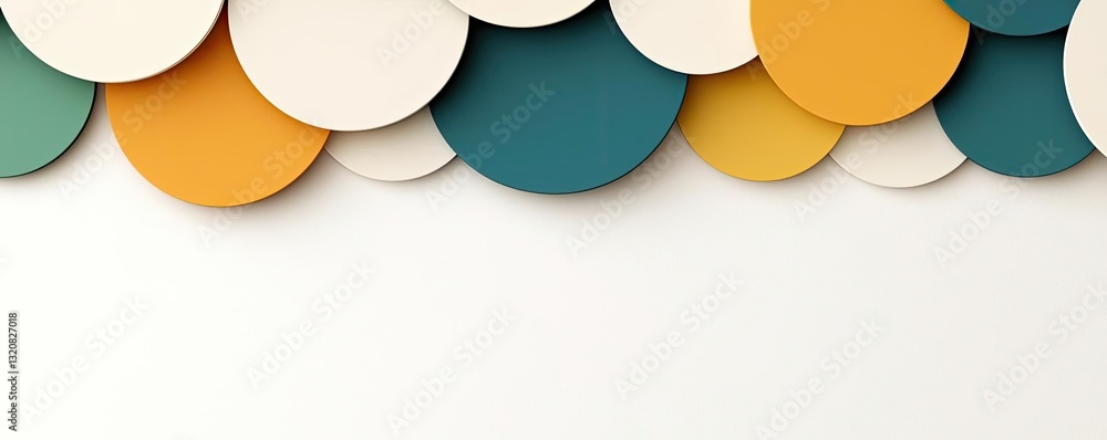 Poster Geometric pattern design abstract background idea. Colorful circular patterns create a modern and vibrant backdrop for creative projects.