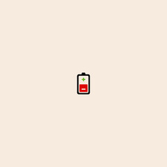 Battery icon flat vector design. 