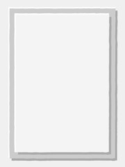 Obraz premium Frame isolated on white or transparent background. Vector illustration. Glued gray sheets of paper for scrapbooking. Collage. Template for text and design. Paper cut. Vertical rectangular background.