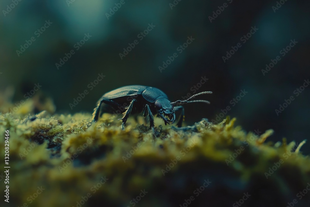 Poster A bug sits on some moss in a natural environment