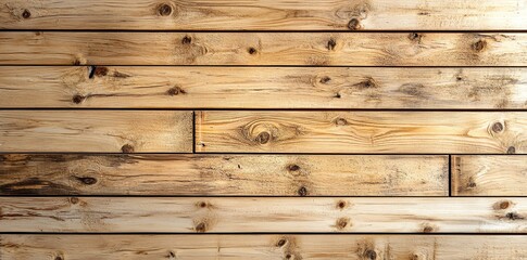 Naklejka premium Rustic Wooden Plank Texture Background with Knots and Natural Grain