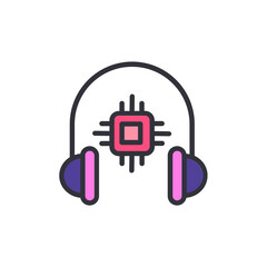 AI sound generator colored icons, minimalist vector illustration ,simple transparent graphic element .Isolated on white background