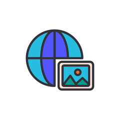 AI image generator colored icons, minimalist vector illustration ,simple transparent graphic element .Isolated on white background