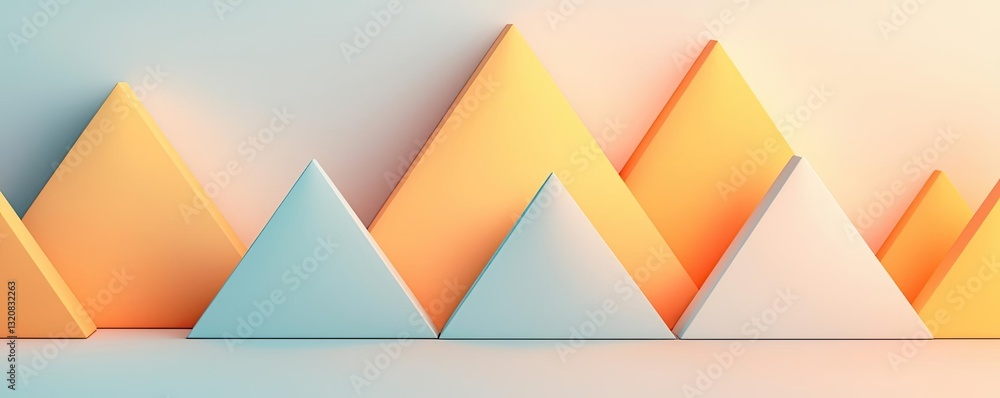 Poster Geometric pattern design abstract background idea. Stylish abstract geometric shapes in soft colors create a modern visual composition.