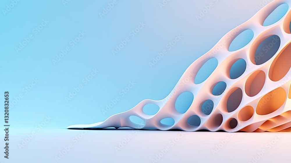 Poster Geometric pattern design abstract background idea. Abstract texture design with soft curves and circular patterns in vibrant colors.