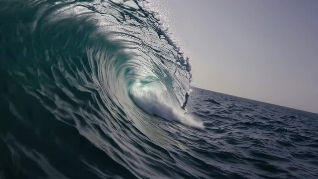 Dynamic ocean wave progression captured in detailed sequential frames