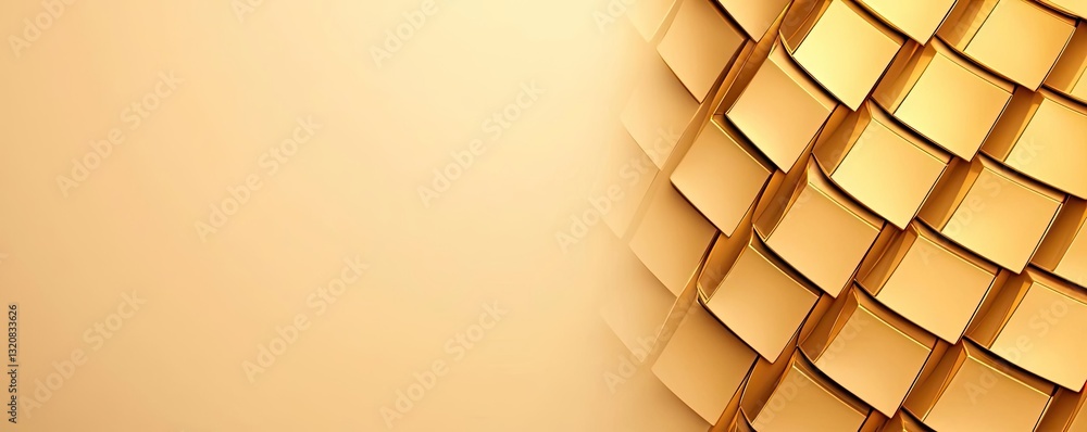 Leinwandbilder Geometric shapes illustration abstract background idea. Shimmering gold texture with elegant geometric patterns for creative design projects.