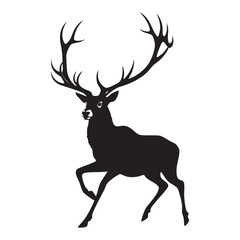 a minimalist modern deer head logo with symmetric