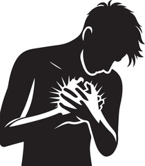 Chest pain vector illustration