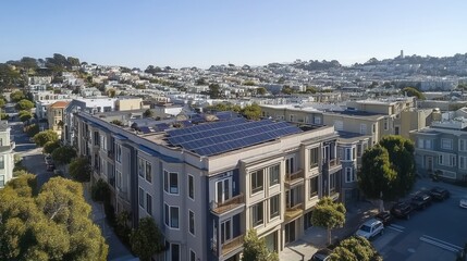 Fototapeta premium San Francisco Rooftop Solar Panels