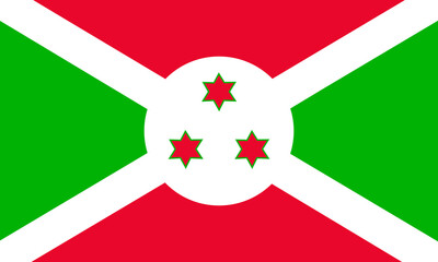 Classic flag Burundi. Official flag Burundi with size proportions and original color. Standard...