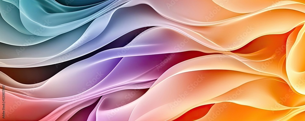 Aufkleber Dramatic nighttime abstract background concept. Fluid waves of color create an abstract background full of movement and energy.