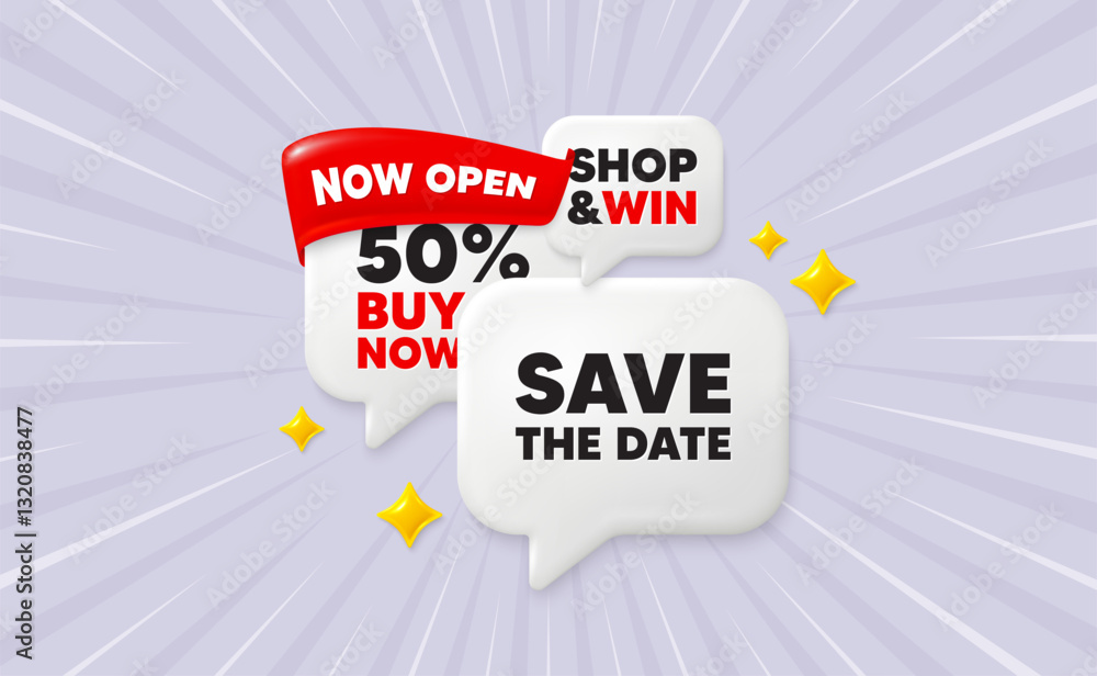 Poster save date speech bubbles. now open flag ribbon. save the date tag. calendar meeting offer. save appo