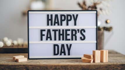 Obraz premium Happy Father's Day Message on Lightbox