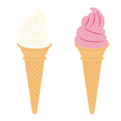 バニラとイチゴのソフトクリーム