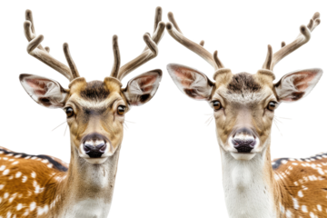 Majestic Deer. White or PNG Transparent Background.