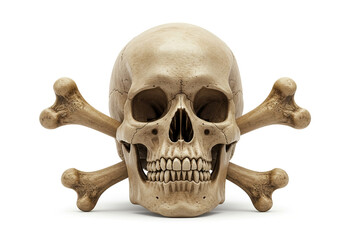 Obraz premium Skull with crossbones isolated on white background.