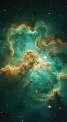 Fototapeta premium Nebula and galaxies in space. Abstract cosmos background