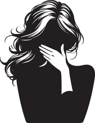 Shy woman vector illustration