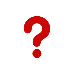 Naklejka premium Silhouette question mark icon in red on transparent background