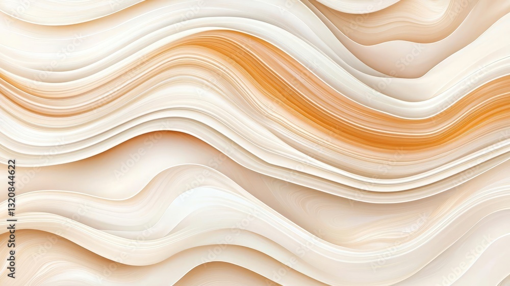 Poster Abstract art background concept. Abstract wavy background in soft beige and cream tones for design and art projects.