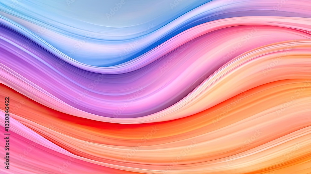 Poster Abstract art background concept. Abstract colorful waves creating a smooth and vibrant visual experience.