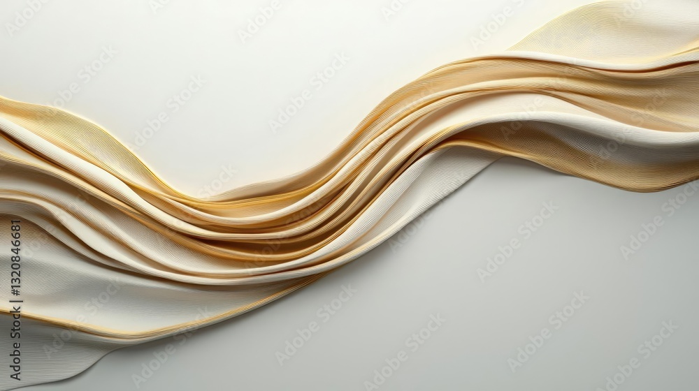 Aufkleber abstract art background concept. elegant flowing fabric texture with soft beige and cream tones for 
