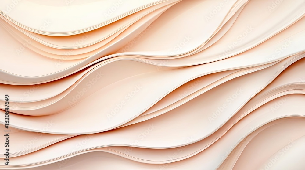 Poster Abstract art background concept. Elegant waves of soft peach tones create a soothing and modern backdrop for design.