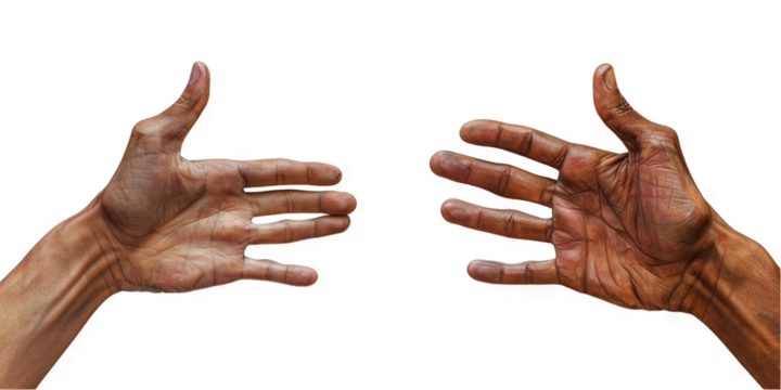 A Close-Up Study of Two Reaching Hands, Showing Wrinkles, Texture, and the Elegance of Age. A Detailed View.